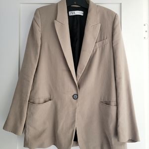 ZARA BLAZER TAUPE SMALL